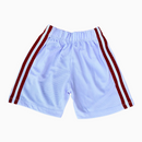 White & Red Strips Mesh Short