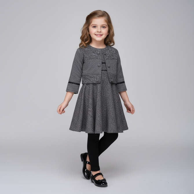 Cozy Charcoal Wool Dress