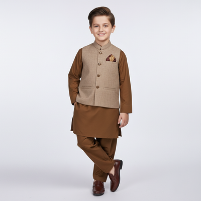 Classic Beige Brown Suit Set