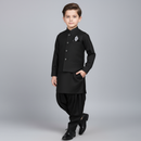 Black Royal Kids Waistcoat Suit