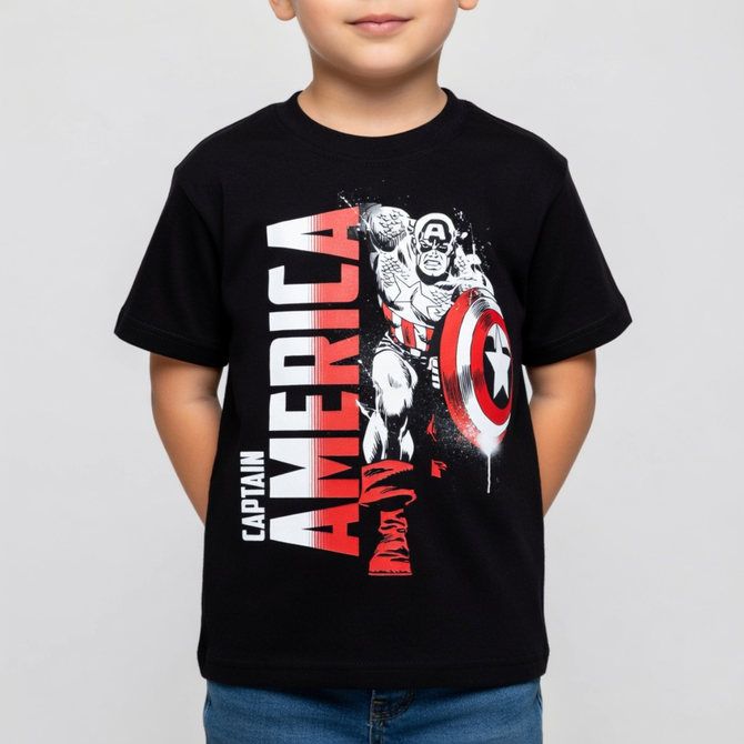 Captain America Black Tee JC