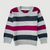 Heather Gray, Maroon & Black Broad Stripped 14 Sweater