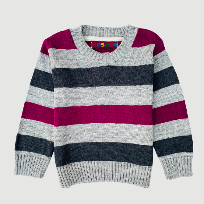 Heather Gray, Maroon Stripped 14