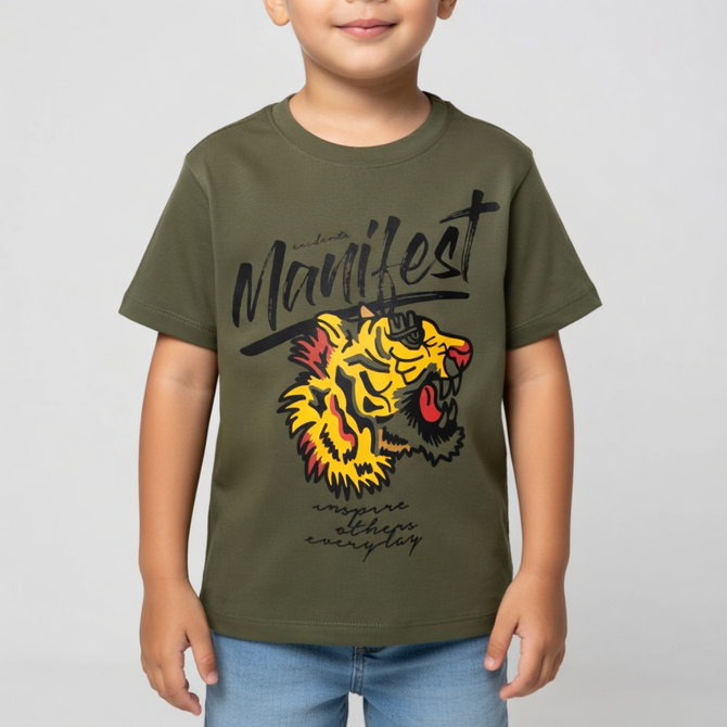 Manifest Tiger in Green Tee JC