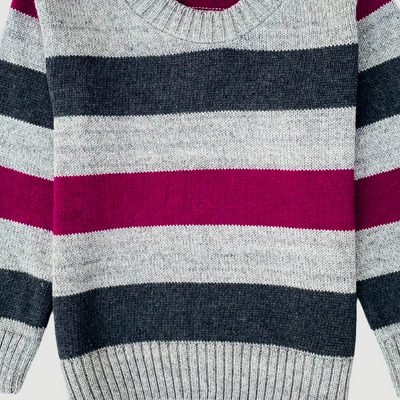 Heather Gray, Maroon Stripped 14