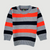 Orange, Black & Gray Broad Stripped 11 Sweater