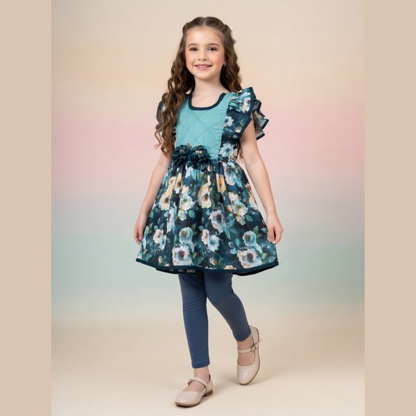 Emerald Bloom Frock Set