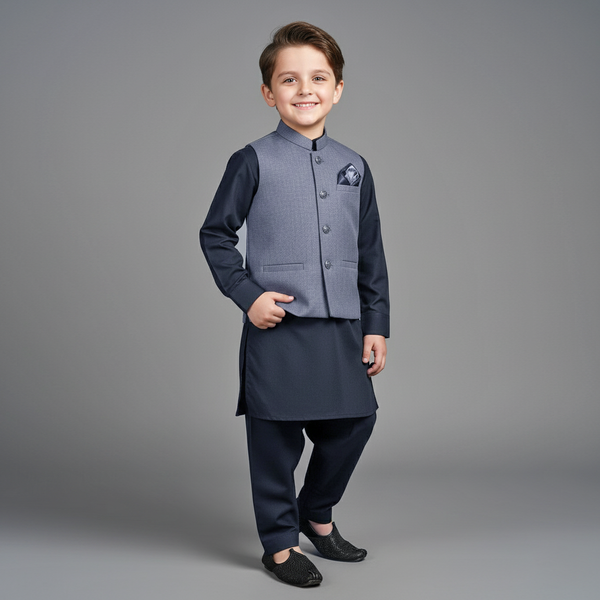 Steel Grey Formal Kids Suit