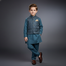 Teal Majesty Jamawar Set
