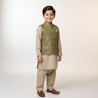 Olive Elite Waistcoat Set