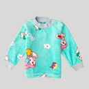 Bunny With Heart & Strawberry in Sea Green Soft Rabbit Fur Full Sleeves Shirt & Pajama Set