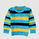 Sky Blue, Yellow & Black Broad Stripped 15 Sweater