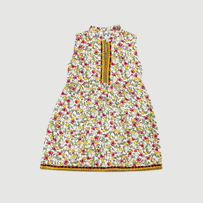 Multi Colors Flowers Off White Shirt