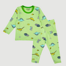 Dinos in Fresh Green Full Sleeves Tee & Pajama Set Premium