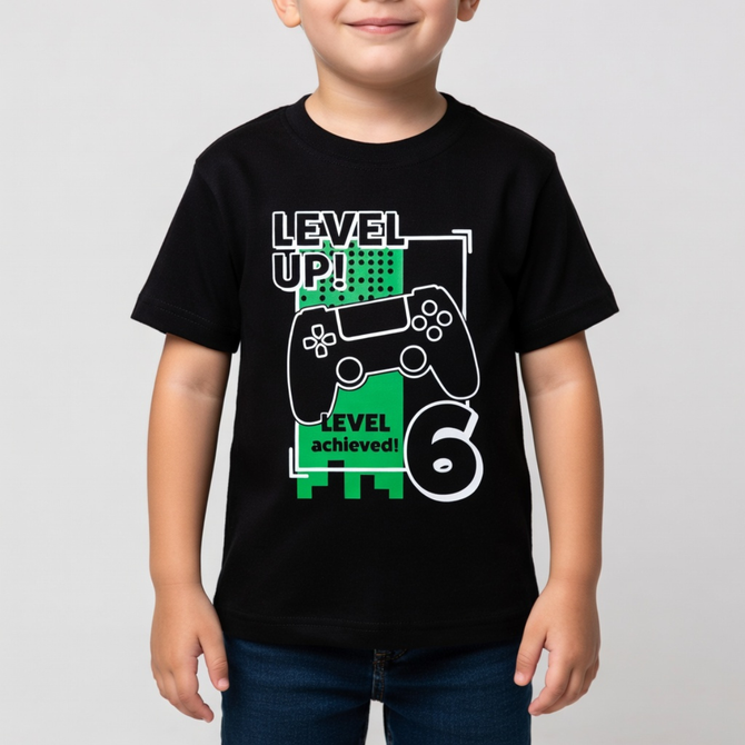 Level Up 6 Black Tee JC