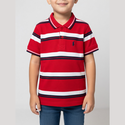 Red Classic Stripe Polo