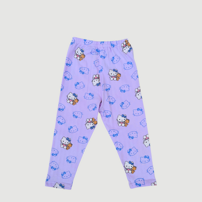 Hello Kitty with Teddy in Light Mauve Full Sleeves Tee & Pajama Set Premium