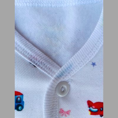 Airplane & Bus in White Fleece 8 Pcs