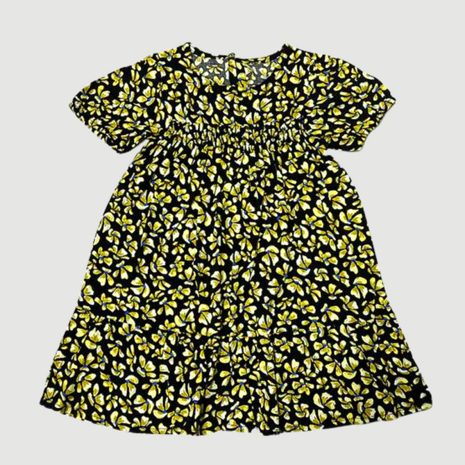 Yellow Flower Black Frock