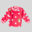 Angel Bear with Stars in Pink Soft Rabbit Fur Full Sleeves Shirt & Pajama Set