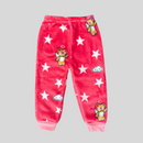 Angel Bear with Stars in Pink Soft Rabbit Fur Full Sleeves Shirt & Pajama Set