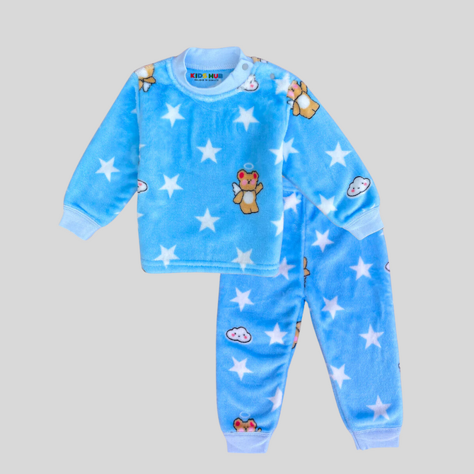 Angel Bear with Stars in Sky Blue FR
