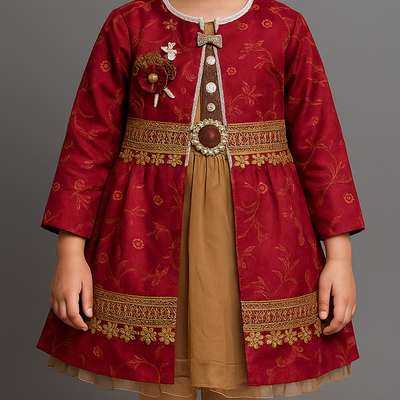 Maroon Majesty Dress