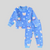 Baby Bear with Stars in Light Blue Soft Rabbit Fur Full Sleeves Shirt & Pajama Set