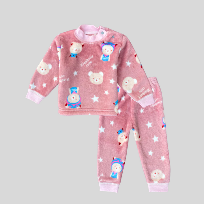 Baby Bear with Stars in Tea Pink FR
