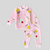 Bear with Apple in Pink Soft Rabbit Fur Full Sleeves Shirt & Pajama Set