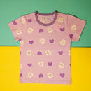 Bunny with Hearts in Mauve Tee and Shorts Set