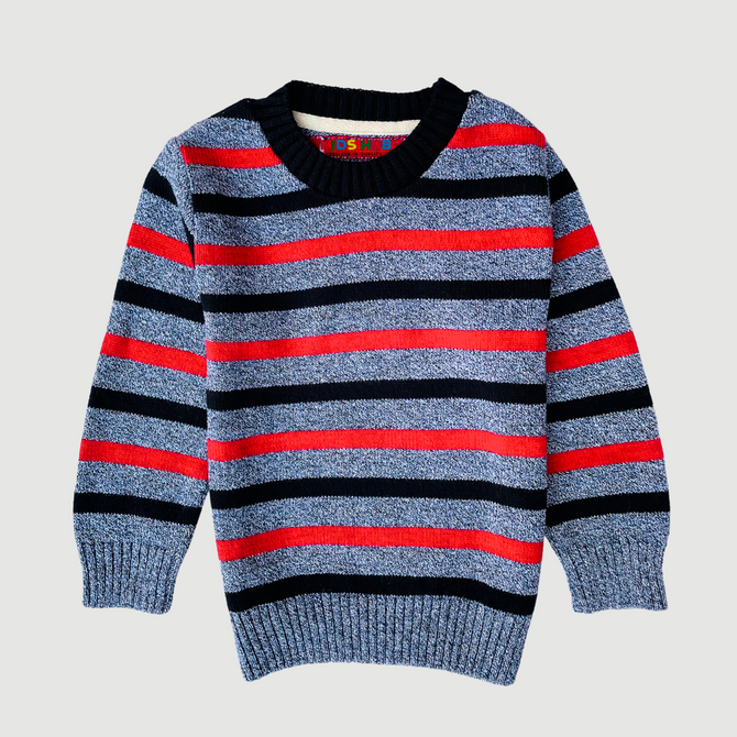 Charcoal Gray & Red Stripped 1