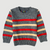 Charcoal Gray, Red & Yellow Thin Stripped 9 Sweater