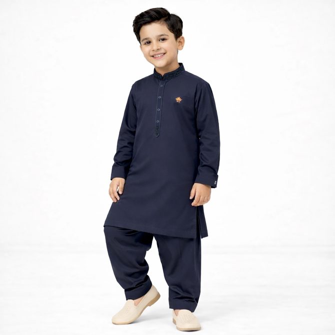 Navy Royale Kameez Shalwar