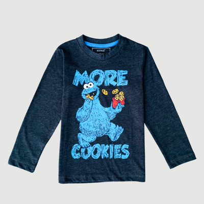Cookies Monster More in Charcoal Gray Full Sleeves Tee