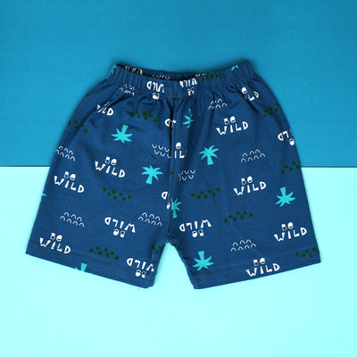 Cool Crocodile Say Yes in Blue Tee and Shorts Set