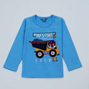 Awesome Tiger in Truck in Blue Full Sleeves Tee & Pajama Set
