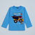 Awesome Tiger in Truck in Blue Full Sleeves Tee & Pajama Set