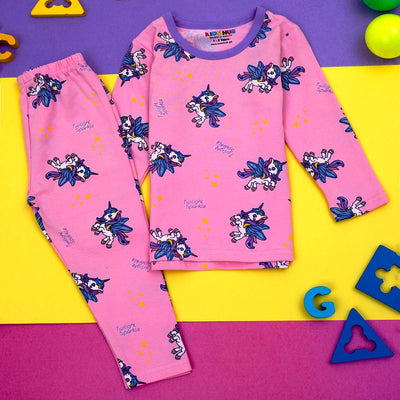 Twilight Sparkle Unicorn in Pink Full Sleeves Tee & Pajama Set