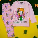 Tinker Bell Fairy in Sweet Pink Full Sleeves Tee & Pajama Set