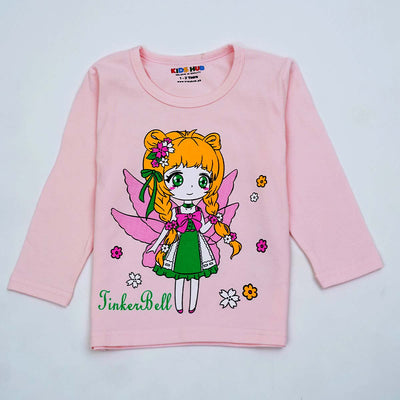 Tinker Bell Fairy in Sweet Pink Full Sleeves Tee & Pajama Set