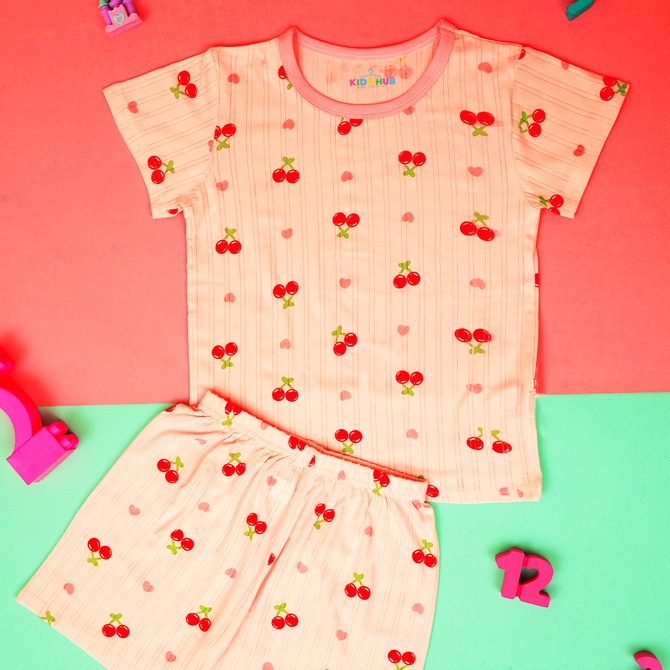 Cherries & Hearts in Pink JC