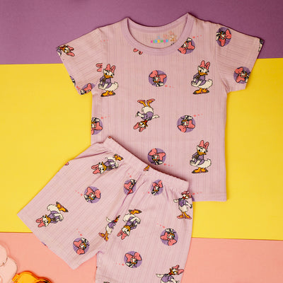 Daisy Duck in Mauve Tee and Shorts Set