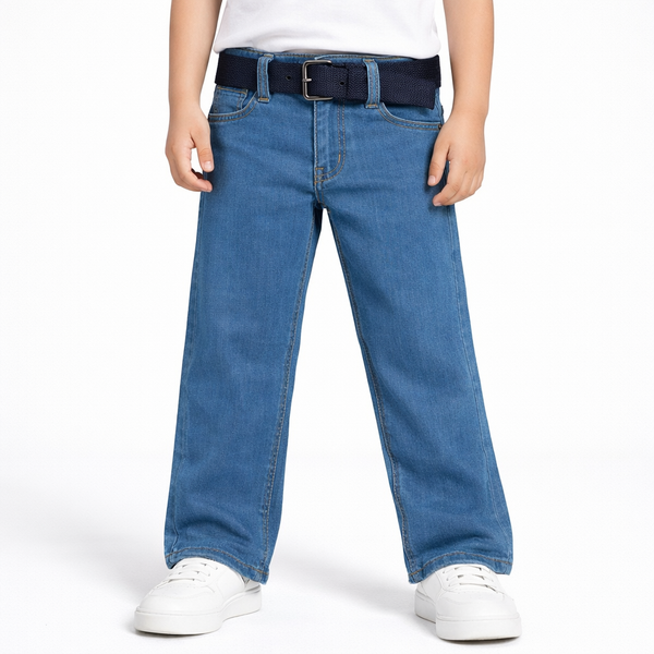 Classic Blue Belted Jeans