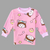 Girl with Moon & Star in Pink Fleece Full Sleeves Shirt & Pajama Set