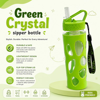 Green Crystal Sipper Bottle
