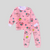 Happy Bear with Flowers in Pink Soft Rabbit Fur Full Sleeves Shirt & Pajama Set