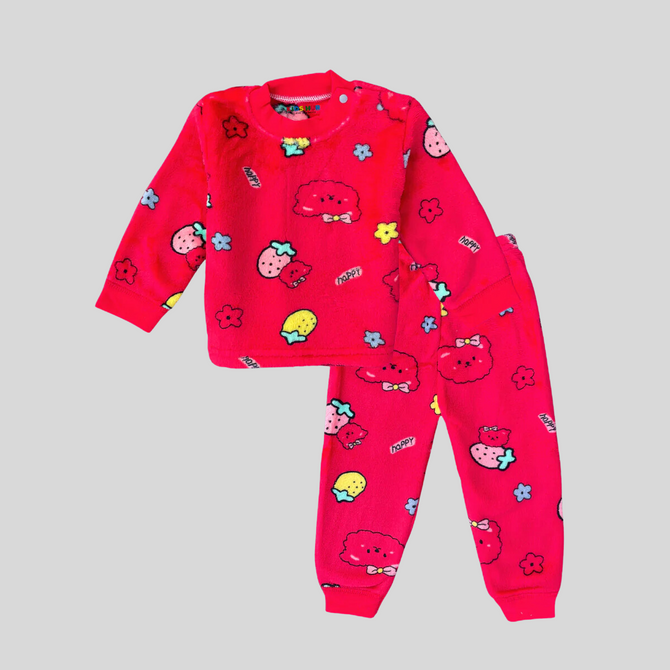 Happy Bear with Flowers in Red FR