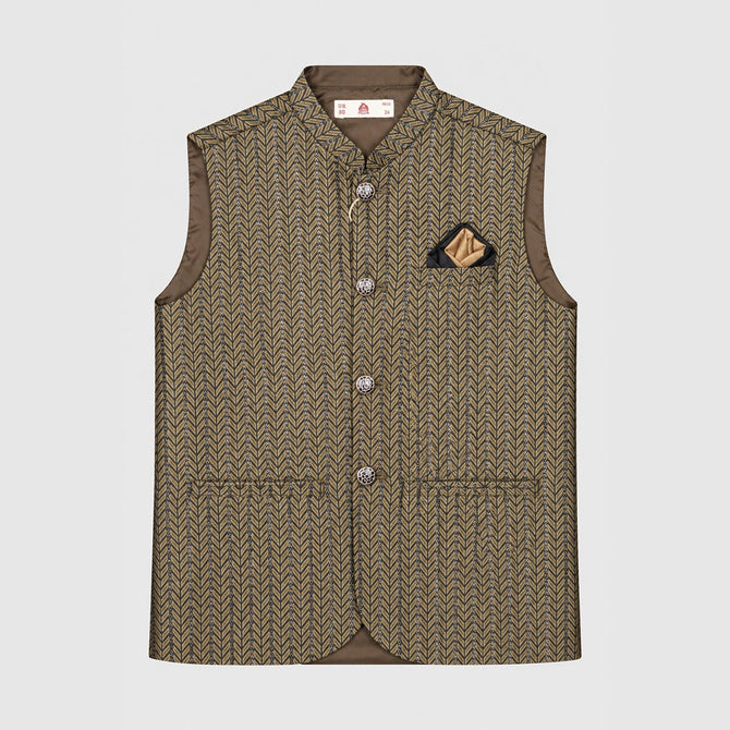 Festive Jamawar Waistcoat