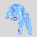 Kwala with Stars in Sky Blue Soft Rabbit Fur Full Sleeves Shirt & Pajama Set